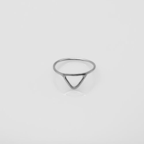 Inel minimalist din argint cu triunghi gol