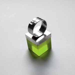 Green Cube Ring