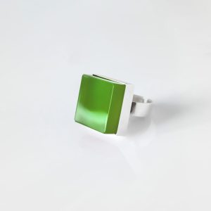 Half Cube Green Ring