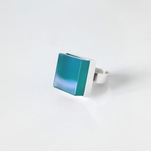 Half Cube Turquoise Ring