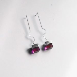 Cube in Bloom Fuchsia Earrings
