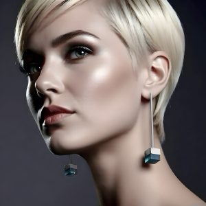 Turquoise Cube Stick Earrings
