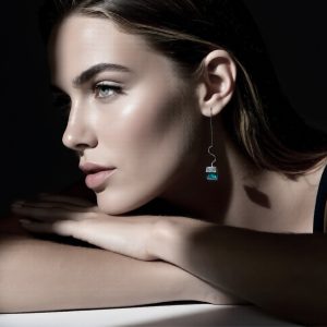Cube in Bloom turquoise earrings